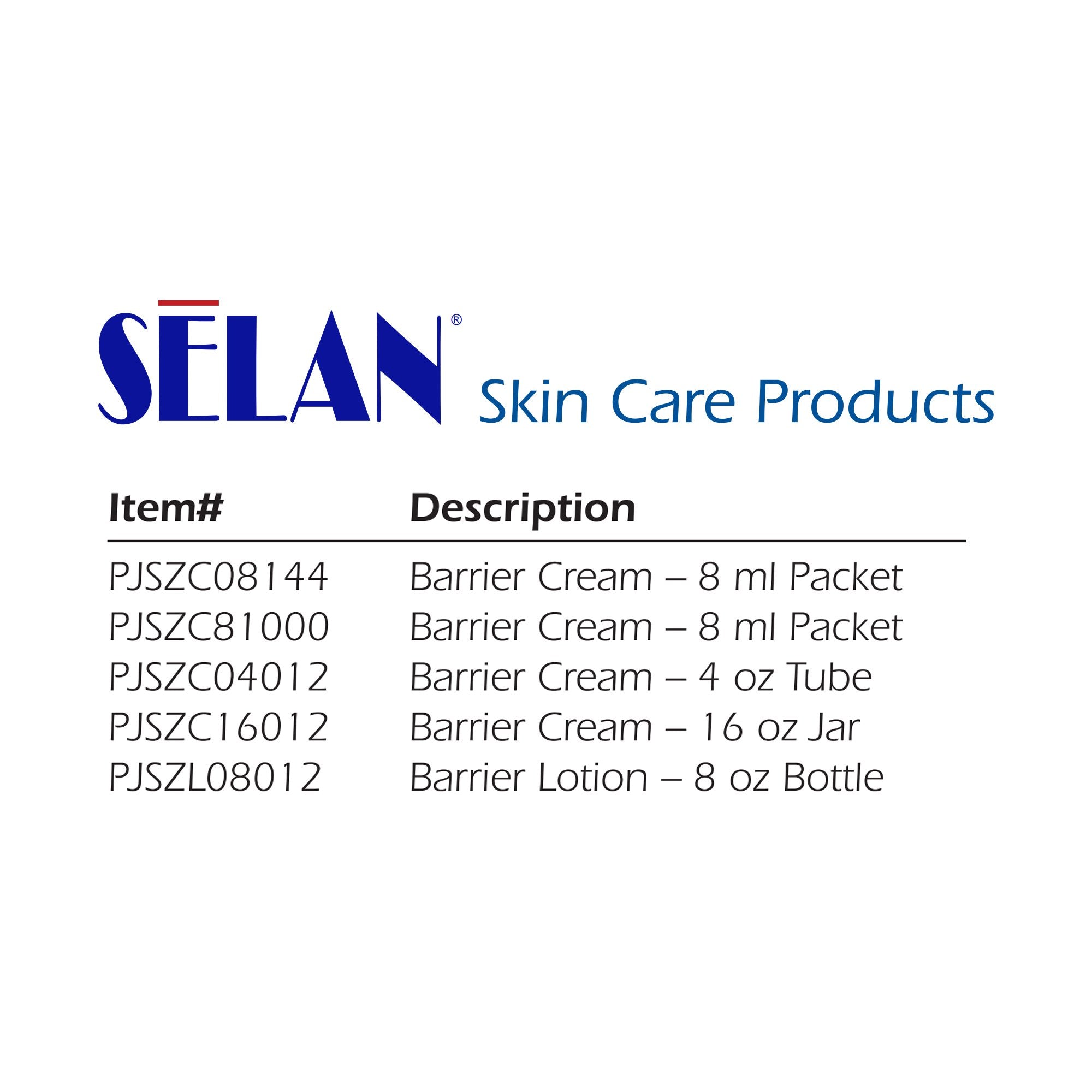Selan+ Zinc Oxide Barrier Cream and Lotion, 8 mL Individual Packet-Skin Protectant Selan+ 8 mL Individual Packet Scented Cream