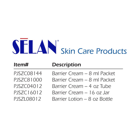 Selan+ Zinc Oxide Barrier Cream and Lotion, 8 mL Individual Packet-Skin Protectant Selan+ 8 mL Individual Packet Scented Cream