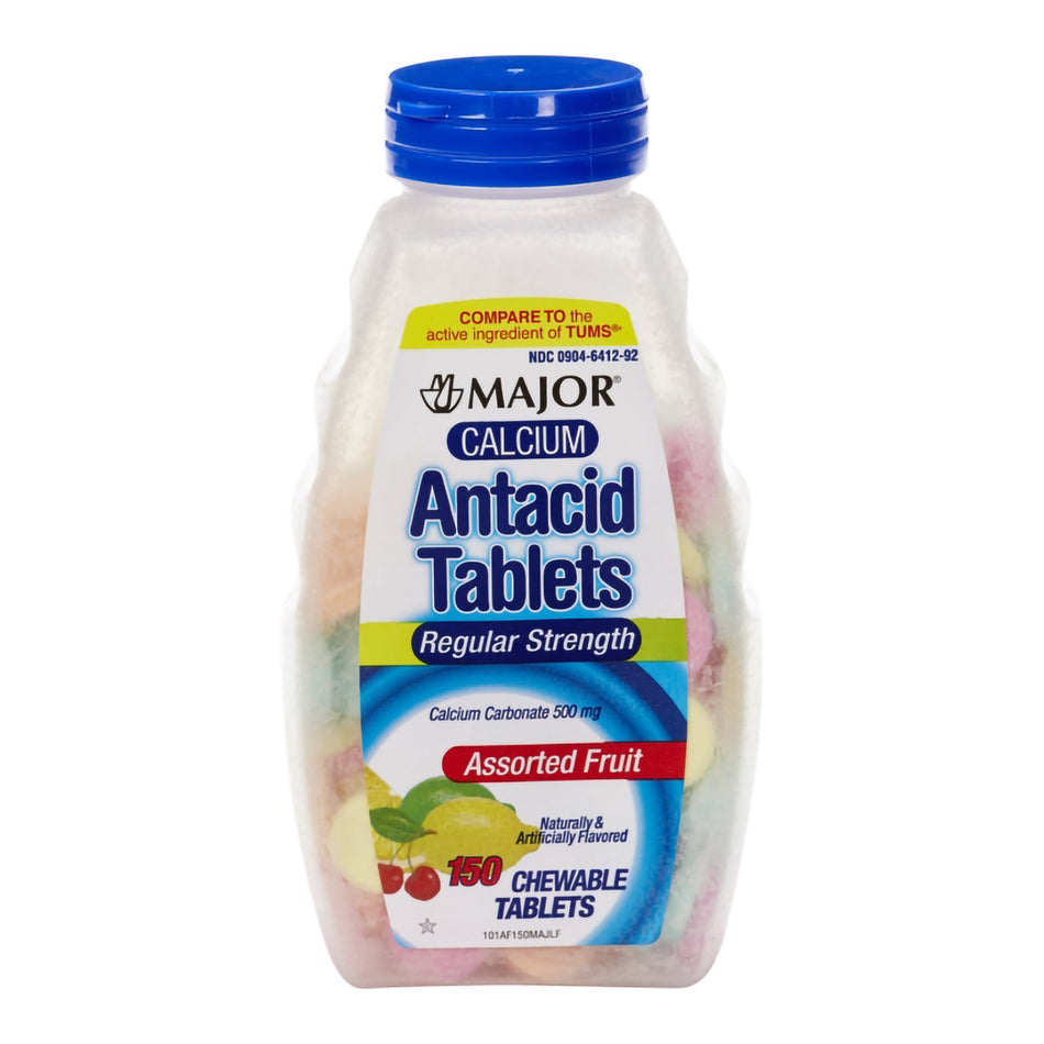 Major Calcium Carbonate Antacid-Antacid Major Calcium 500 mg Strength Chewable Tablet 150 per Bottle