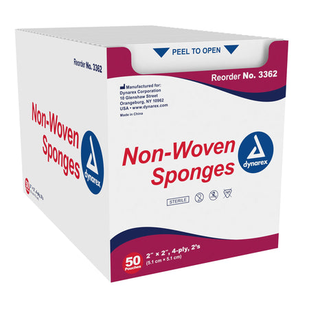 dynarex Sterile Nonwoven Sponge, 2 x 2 Inch, 4-Ply-Nonwoven Sponge Dynarex 2 X 2 Inch 4-Ply Sterile 2 per Pack