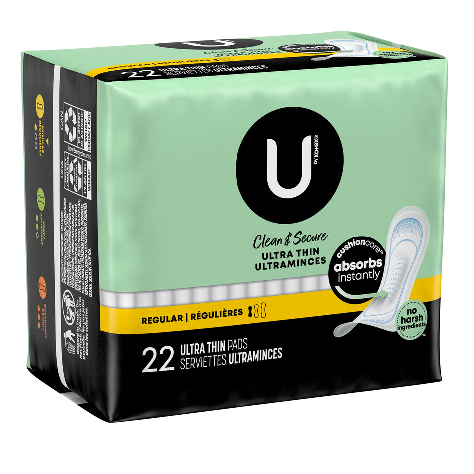 U by Kotex Security Ultra Thin Pad, Regular Absorbency-Feminine Pad U by Kotex Ultra Thin Regular Absorbency