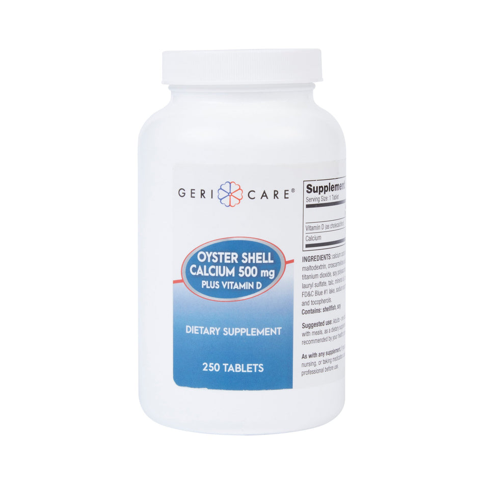 Geri-Care Oyster Shell Calcium Plus Vitamin D Joint Health Supplement-Joint Health Supplement Geri-Care Oyster Shell 200 IU - 500 mg Strength Tablet 250 per Bottle