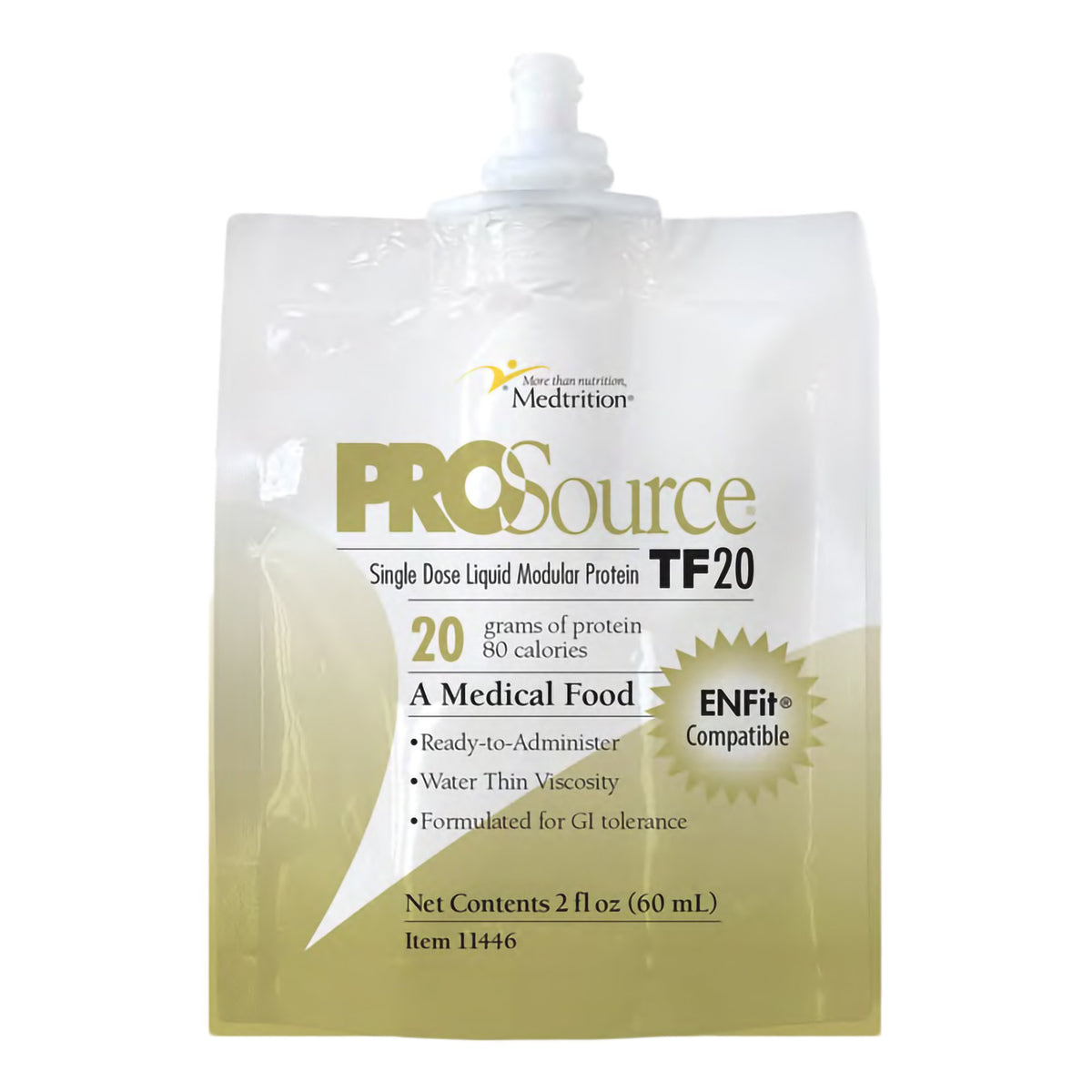 Tube Feeding Formula ProSource® TF20 Unflavored Liquid 60 mL Pouch - Nutritionals and Feeding Supplies>Nutritionals>Oral S...