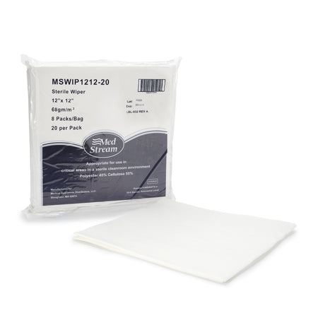 McKesson Cleanroom Wipes, 12 x 12 Inch-Cleanroom Wipe McKesson ISO Class 5 White Sterile Polyester / Cellulose 12 X 12 Inch Disposable