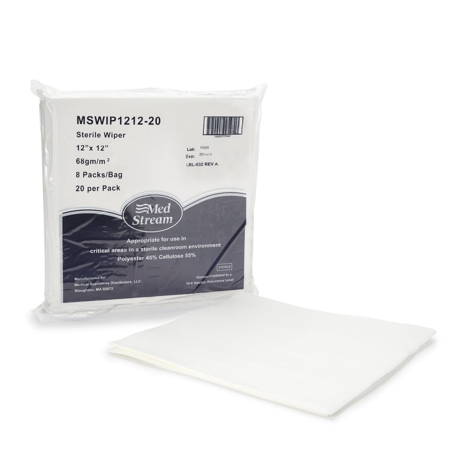 McKesson Cleanroom Wipes, 12 x 12 Inch-Cleanroom Wipe McKesson ISO Class 5 White Sterile Polyester / Cellulose 12 X 12 Inch Disposable