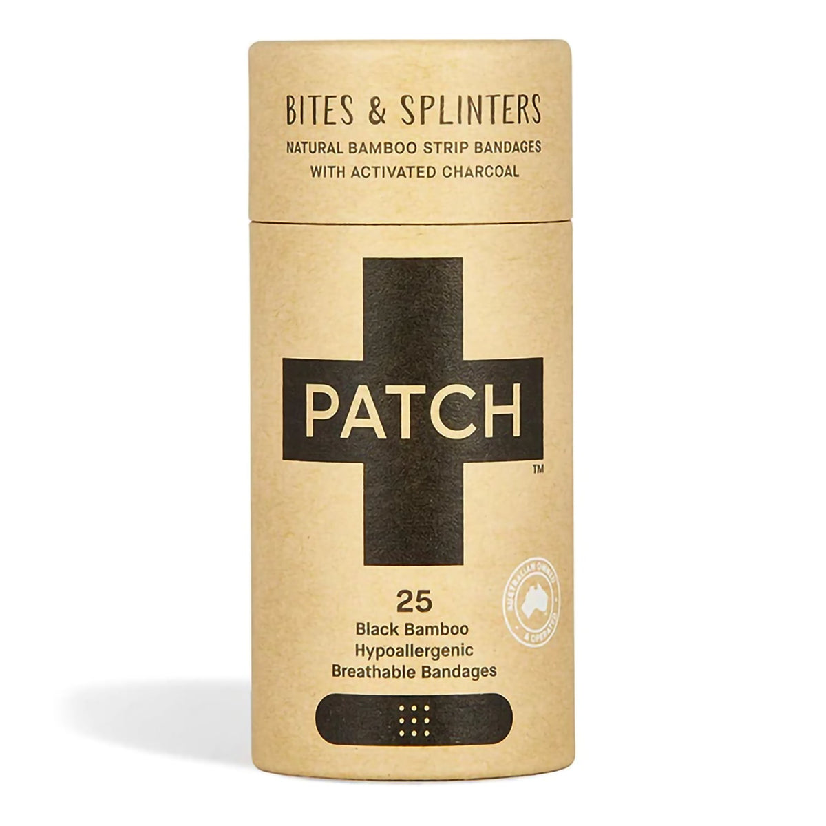 Patch Adhesive Strip with Charcoal, 3/4 x 3 Inch-Adhesive Strip Patch 3/4 X 3 Inch Bamboo / Activated Charcoal Rectangle Black Sterile