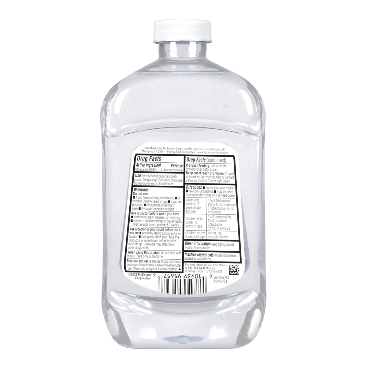 Foster & Thrive Mineral Oil Laxative-Laxative Foster & Thrive Liquid 16 oz. 99.9% Strength Mineral Oil