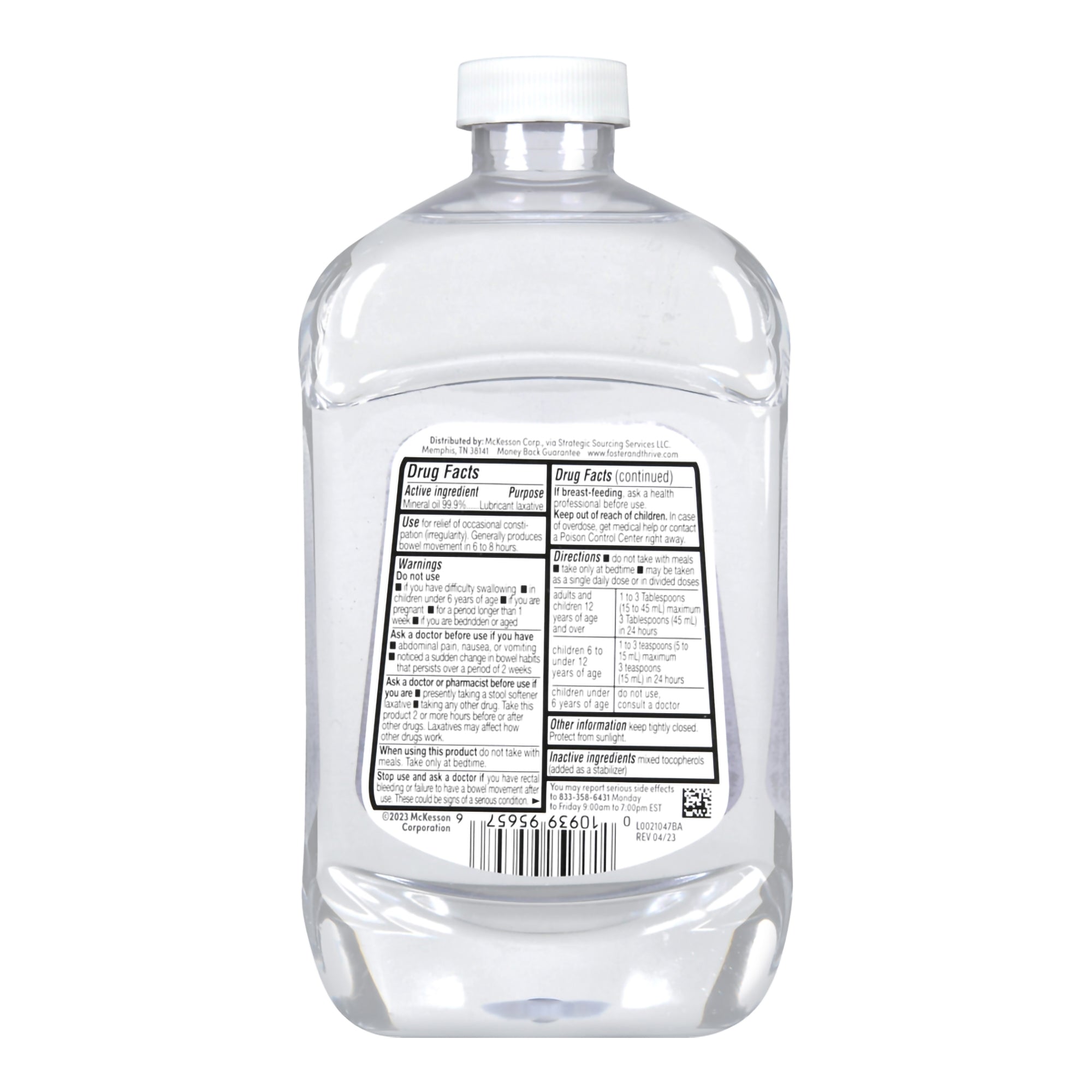 Foster & Thrive Mineral Oil Laxative-Laxative Foster & Thrive Liquid 16 oz. 99.9% Strength Mineral Oil