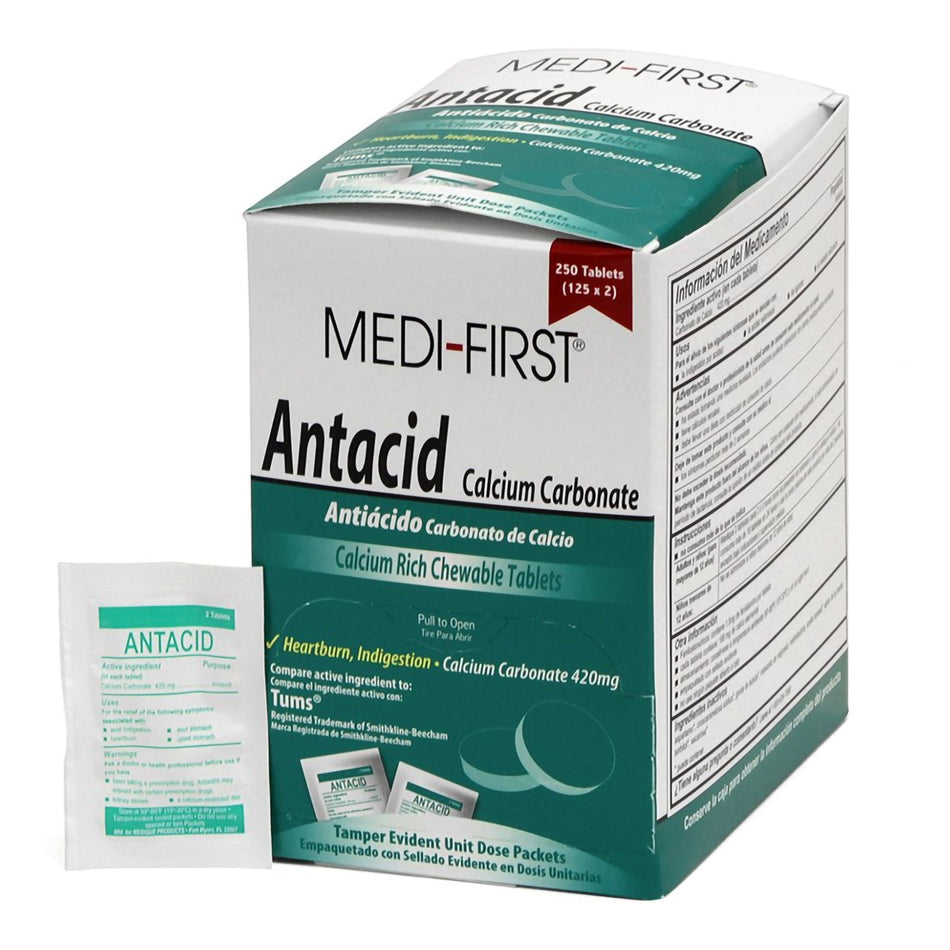 Medi-First Calcium Carbonate Antacid-Antacid Medi-First 420 mg Strength Tablet 2 per Pack