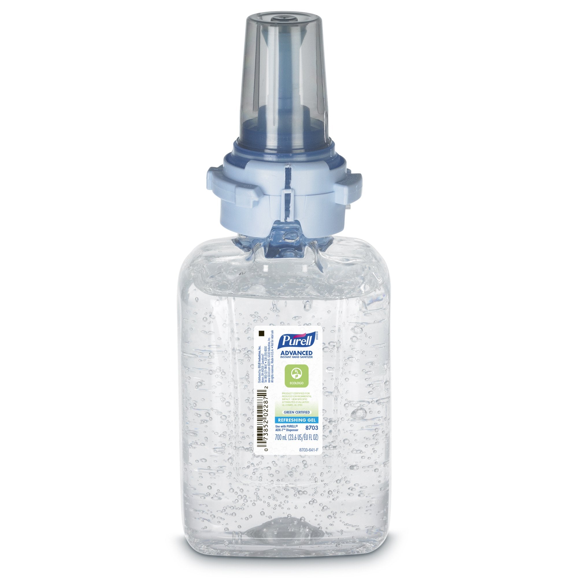 Purell Advanced Hand Sanitizer Gel, 70% Ethyl Alcohol, 700 mL Refill Bottle-Hand Sanitizer Purell Advanced 700 mL Ethyl Alcohol Gel Dispenser Refill Bottle