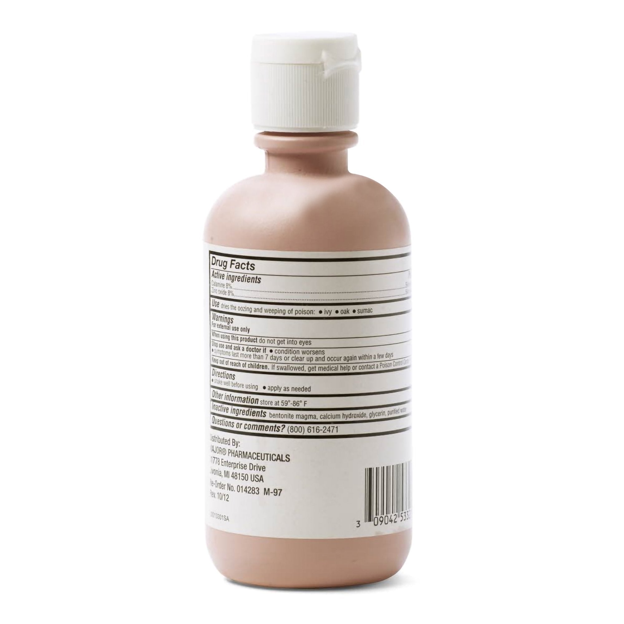Major Calamine / Zinc Oxide Itch Relief, 177 mL Bottle-Itch Relief Major Calamine 8% Strength Lotion 177 mL Bottle