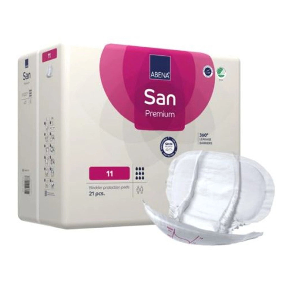 Abena San Premium Bladder Protection Pads, Size 11-Incontinence Liner Abena San Premium 14.5 X 28.7 Inch Heavy Absorbency Fluff / Polymer Core Size 11