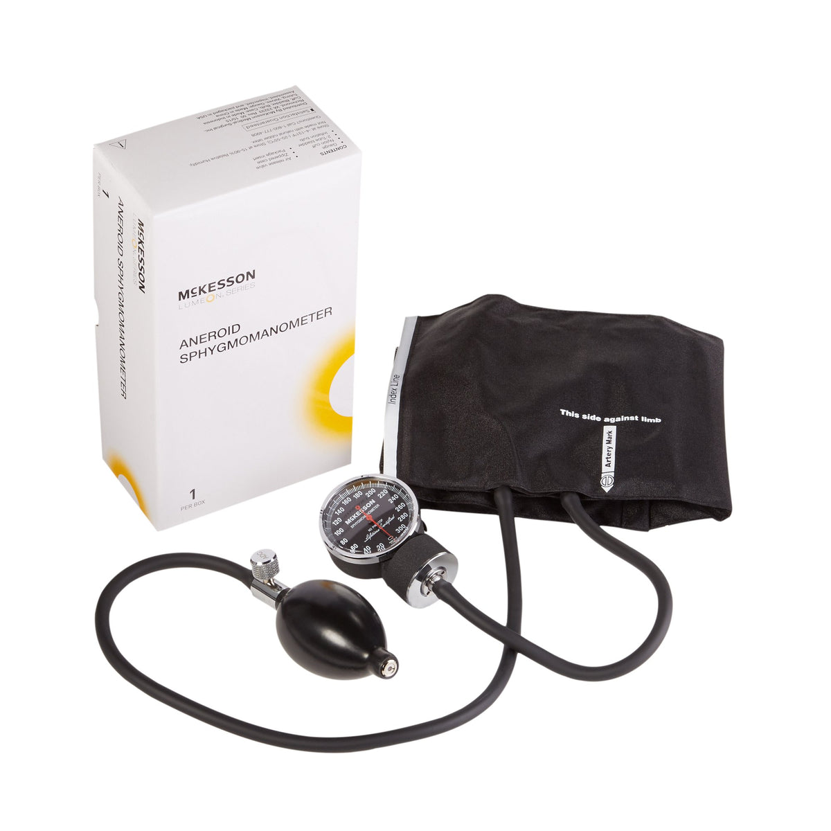 McKesson Lumeon 2-Tube Aneroid Sphygmomanometer with Cuff-Aneroid Sphygmomanometer Unit McKesson LUMEON Adult Cuff Nylon Cuff 23 - 40 cm Pocket Aneroid