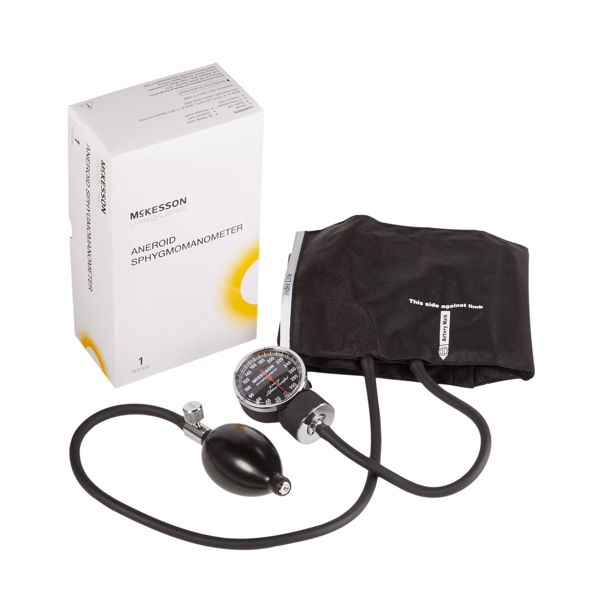 McKesson Lumeon 2-Tube Aneroid Sphygmomanometer with Cuff-Aneroid Sphygmomanometer Unit McKesson LUMEON Adult Cuff Nylon Cuff 23 - 40 cm Pocket Aneroid