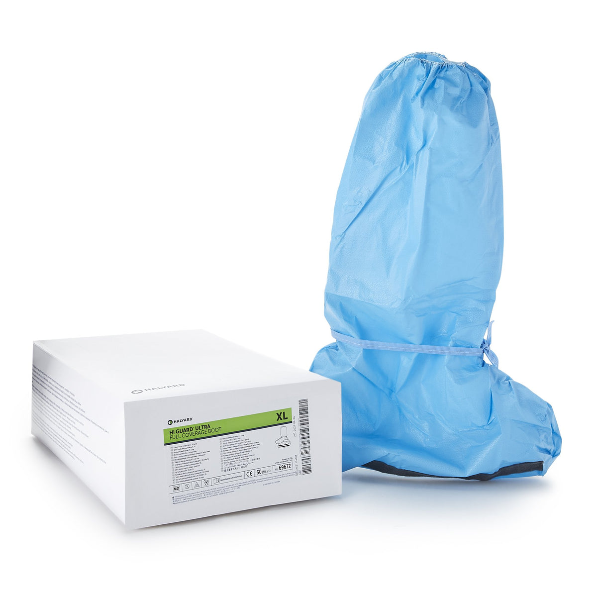 Hi Guard Shoe Cover, Blue, Extra Large-Boot Cover Hi Guard X-Large Knee High Nonskid Sole Blue NonSterile