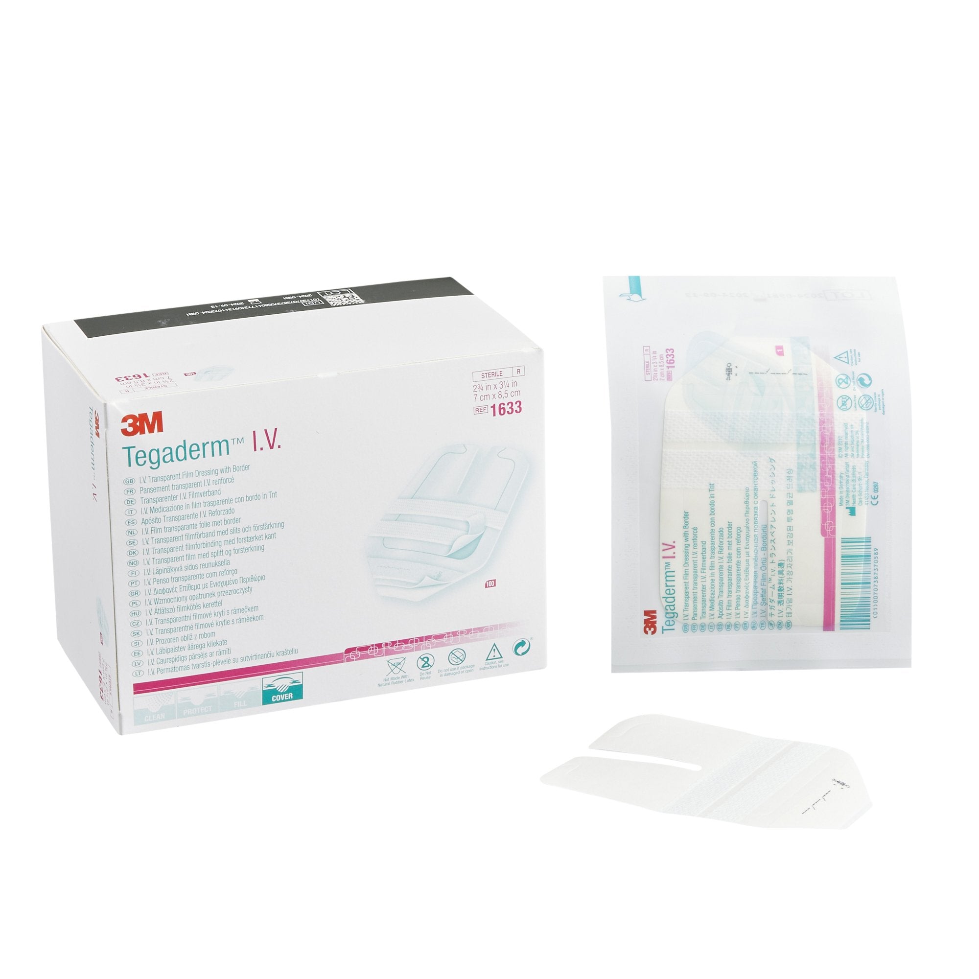 3M Tegaderm IV Dressing, 8.5 x 7 cm-I.V. Dressing 3M Tegaderm Adhesive / Film 2-3/4 X 3-1/4 Inch Sterile