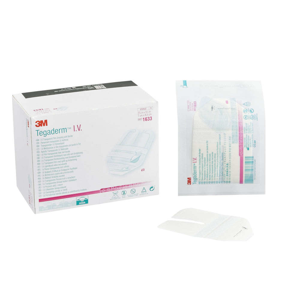 3M Tegaderm IV Dressing, 8.5 x 7 cm-I.V. Dressing 3M Tegaderm Adhesive / Film 2-3/4 X 3-1/4 Inch Sterile