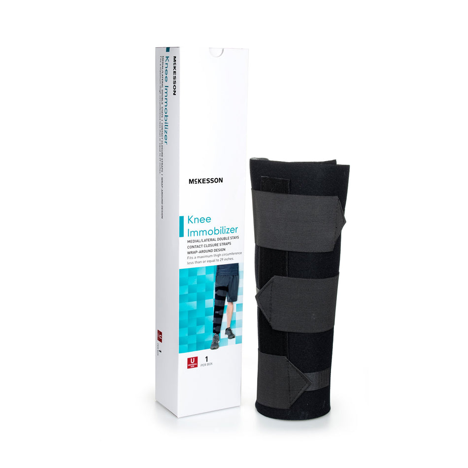 McKesson Knee Immobilizer, 14-Inch Length, One Size Fits Most-Knee Immobilizer McKesson One Size Fits Most Hook and Loop Closure Up to 29 Inch Thigh Circumference 14 Inch Length Left or Right Knee