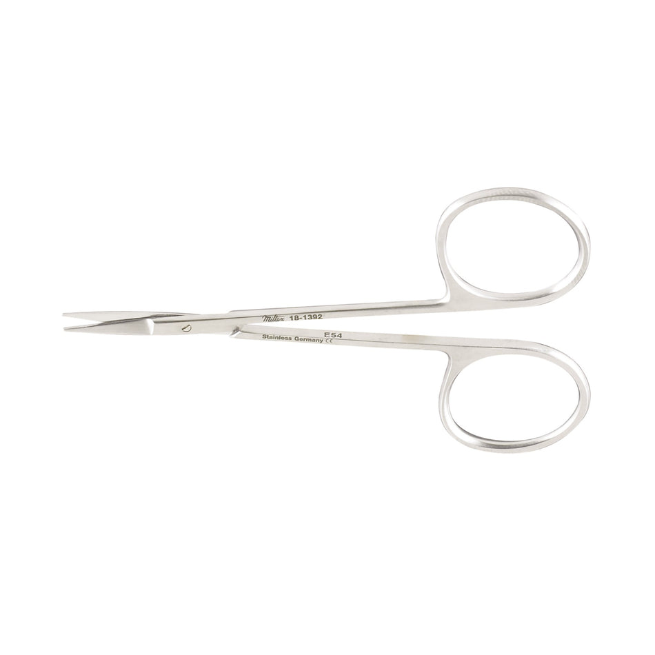 Miltex Vantage Iris Scissors-Iris Scissors Vantage 4-1/8 Inch Length Office Grade Stainless Steel Finger Ring Handle Straight Sharp Tip / Sharp Tip