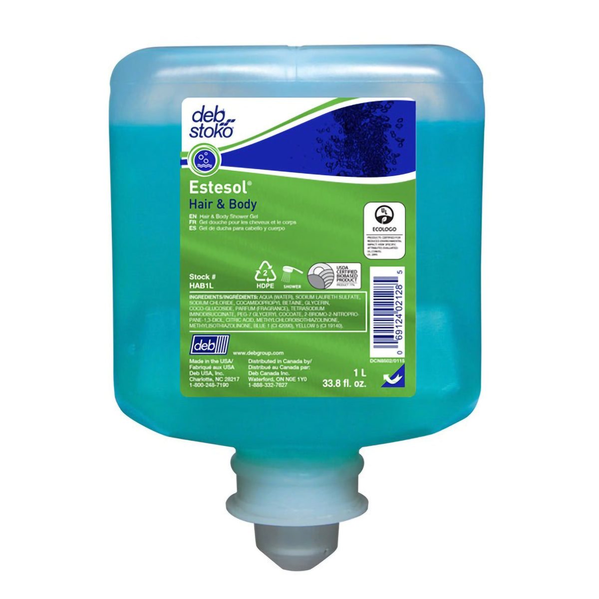 Estesol Shampoo and Body Wash-"Shampoo and Body Wash Estesol 1,000 mL Dispenser Refill Bottle Rainforest Scent"