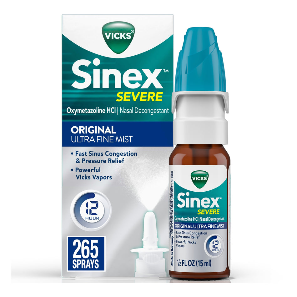 Vicks Sinex� Severe Nasal Decongestant Original-Nasal Decongestant Vicks� Sinex� Severe 0.05% Nasal Spray 0.5 oz.