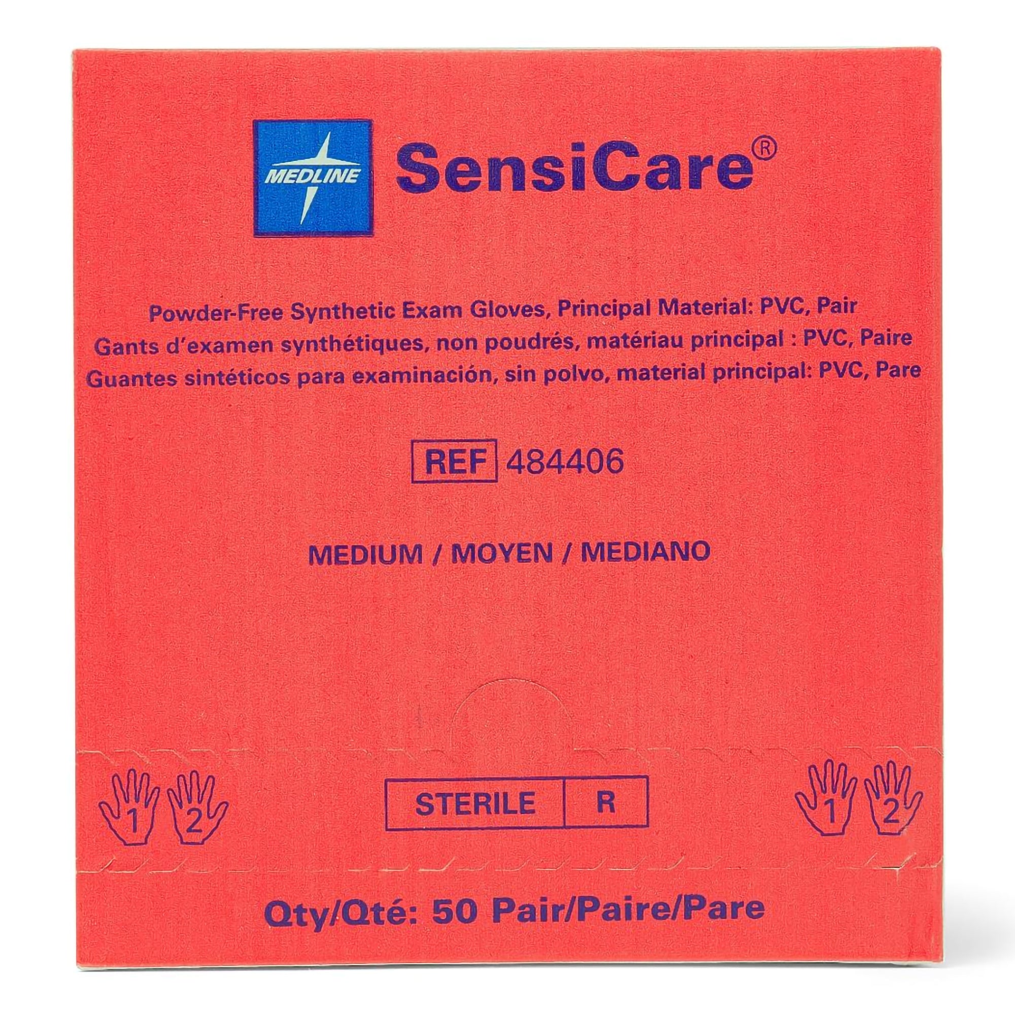 SensiCare Stretch Vinyl Exam Glove, Medium, Beige-Exam Glove SensiCare Medium Sterile Pair Stretch Vinyl Standard Cuff Length Smooth Beige Not Rated