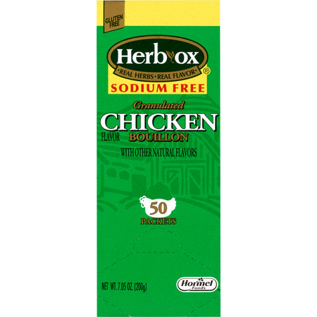 Herb-Ox Chicken Bouillon Sodium Free Instant Broth-Instant Broth Herb-Ox Sodium Free Chicken Flavor Liquid 8 oz. Individual Packet