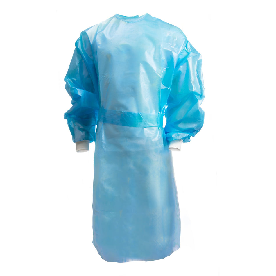 McKesson Full Back Chemotherapy Procedure Gown, Large-Chemotherapy Procedure Gown McKesson Large Blue NonSterile AAMI Level 2 / ASTM D6978 Disposable