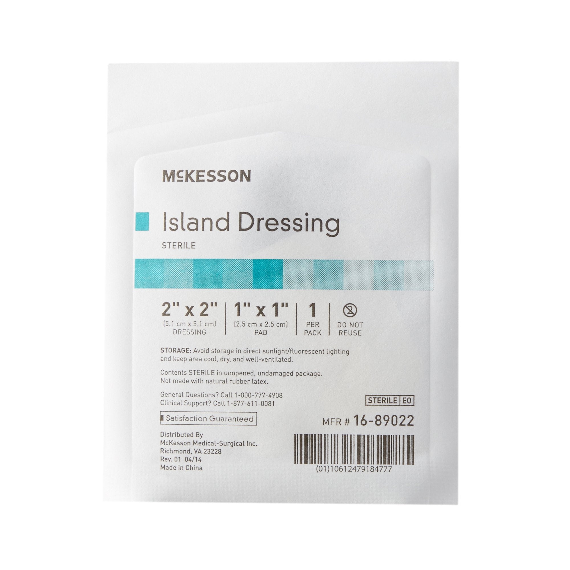 McKesson Adhesive Dressing, 2 x 2 Inch-Island Dressing McKesson 2 X 2 Inch Square Sterile