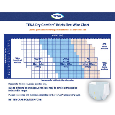 Tena® Dry Comfort™ Briefs with Curvdefence™ Extra Large, 52 – 62 Inch Five Drops - Incontinence>Adult Briefs and Protectiv...