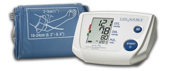 LifeSource Blood Pressure Monitor-Home Automatic Digital Blood Pressure Monitor LifeSource Small Cuff Nylon Cuff 16 - 24 cm Desk Model