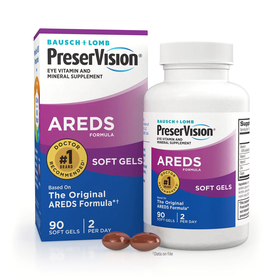 Bausch + Lomb PreserVision AREDS 2 + Multivitamin Soft Gels-Vitamin Supplement PreserVision Areds Softgel 100 per Bottle