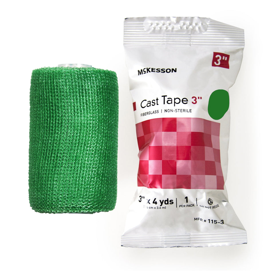 McKesson Green Cast Tape, 3 Inch x 4 Yard-Cast Tape McKesson 3 Inch X 12 Foot Fiberglass Green