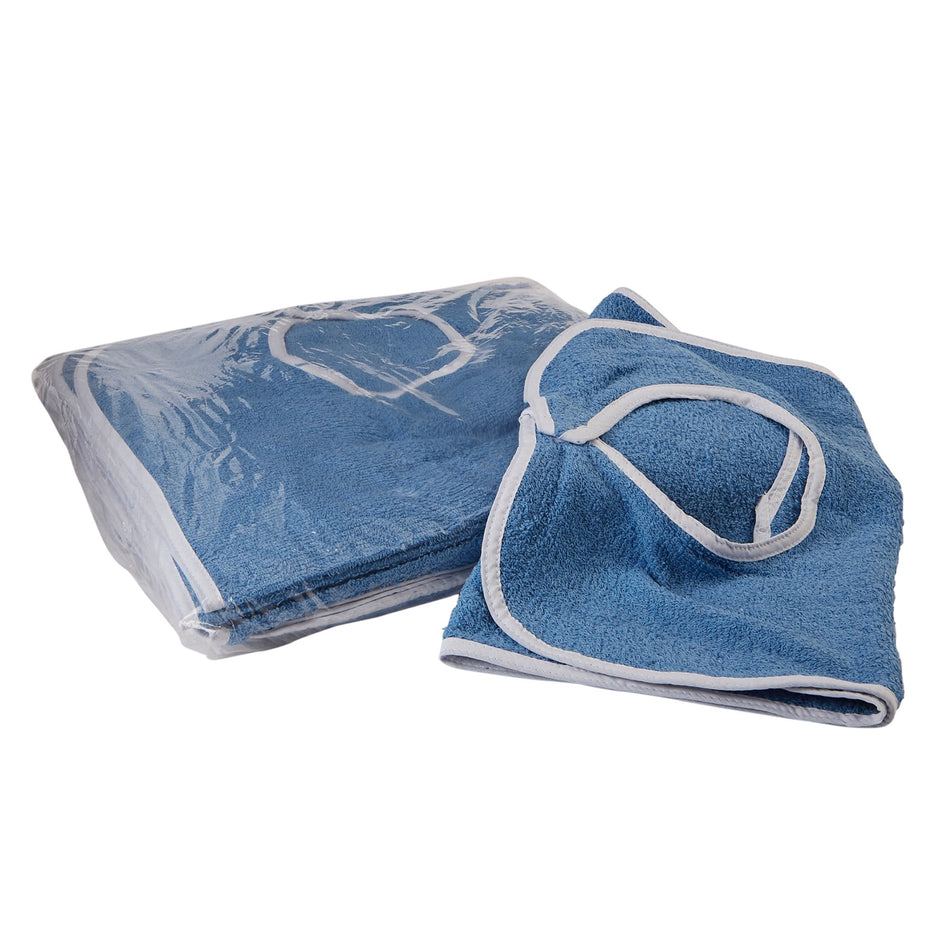 Beck's Classic Terry Adult Bib, Blue-Bib Hook and Loop Closure Reusable Terry Cloth