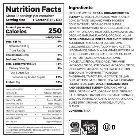 Orgain Organic Nutrition Iced Caf Mocha Nutritional Shake, 11-ounce carton-Oral Supplement Orgain Organic Nutritional Shake Iced Caf Mocha Flavor Liquid 11 oz. Carton
