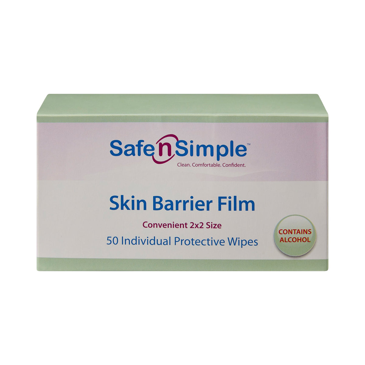 Safe N Simple Skin Barrier Wipe, 50 Packets per Box-Skin Barrier Wipe Safe N Simple 43% / 20% Strength Isopropyl Alcohol / Butyl Ester of PVM/MA Copolymer Individual Packet NonSterile