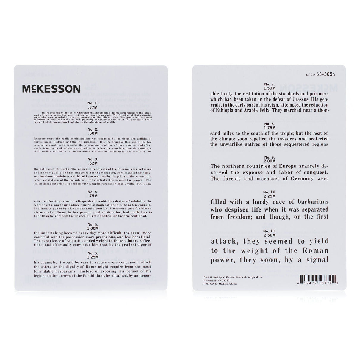 McKesson Jaeger Eye Test Chart - Diagnostic Instruments and Supplies>Optometry>Exam Charts - McKesson Brand