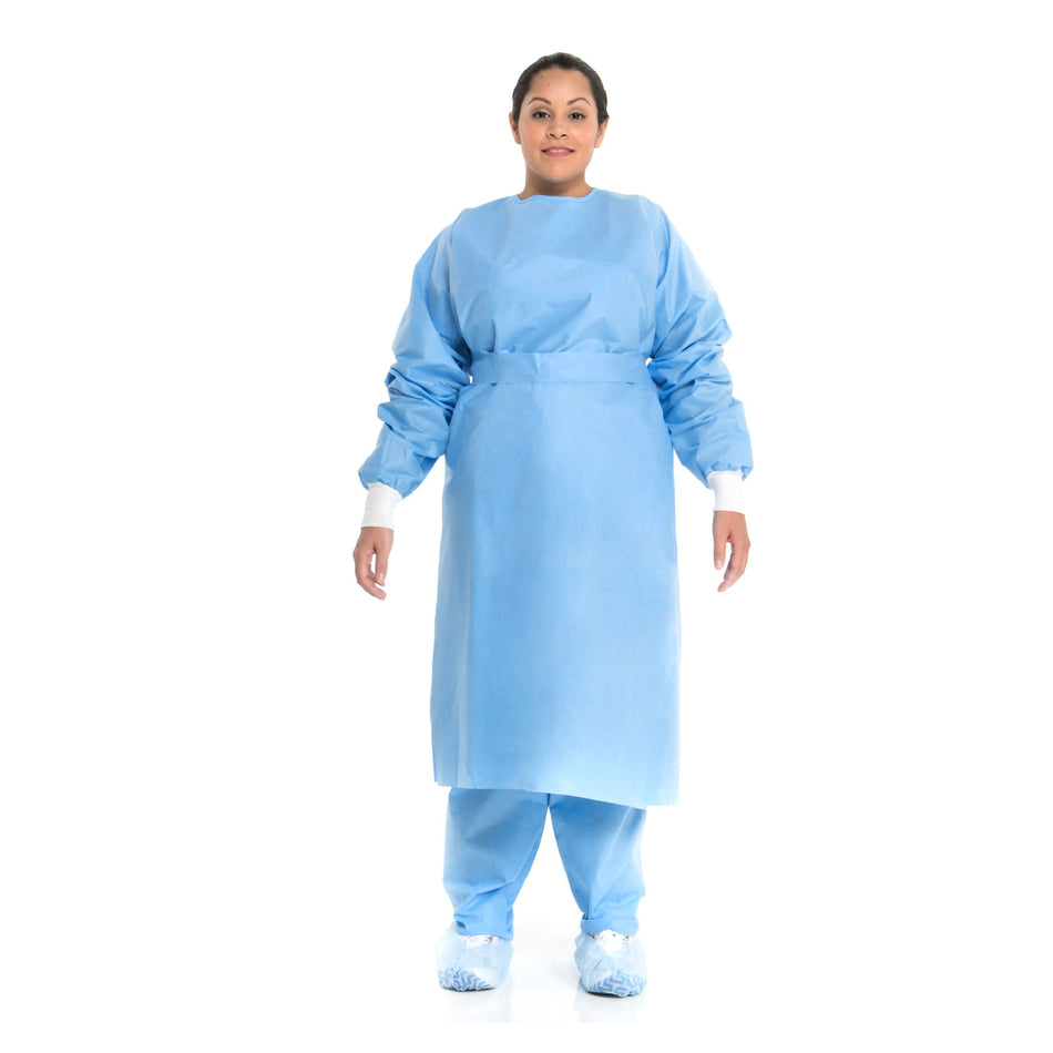 Halyard Protective Procedure Gown with Knit Cuffs-Protective Procedure Gown Halyard X-Large Blue NonSterile Not Rated Disposable