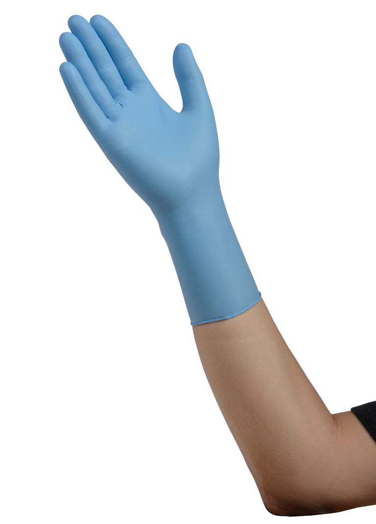 Esteem XP Nitrile Extended Cuff Length Exam Glove, Medium, Blue-Exam Glove ESTEEM XP Medium NonSterile Nitrile Extended Cuff Length Smooth Blue Chemo Tested