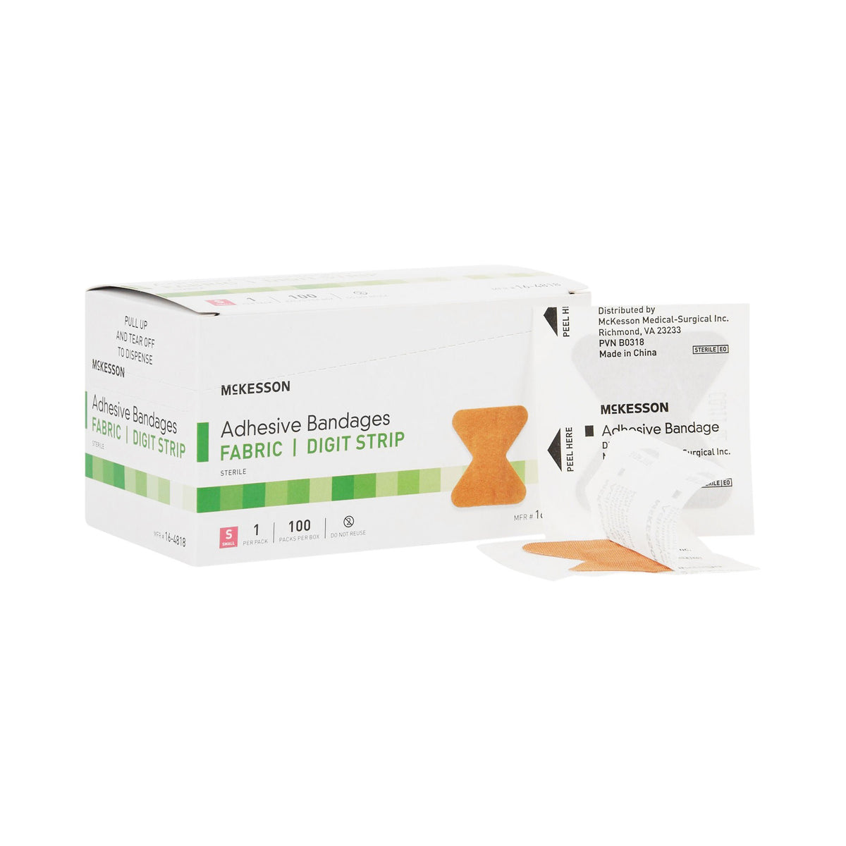 McKesson Fingertip Tan Adhesive Strip, Small - Wound Care>General Wound Care>Adhesive Bandages - McKesson Brand