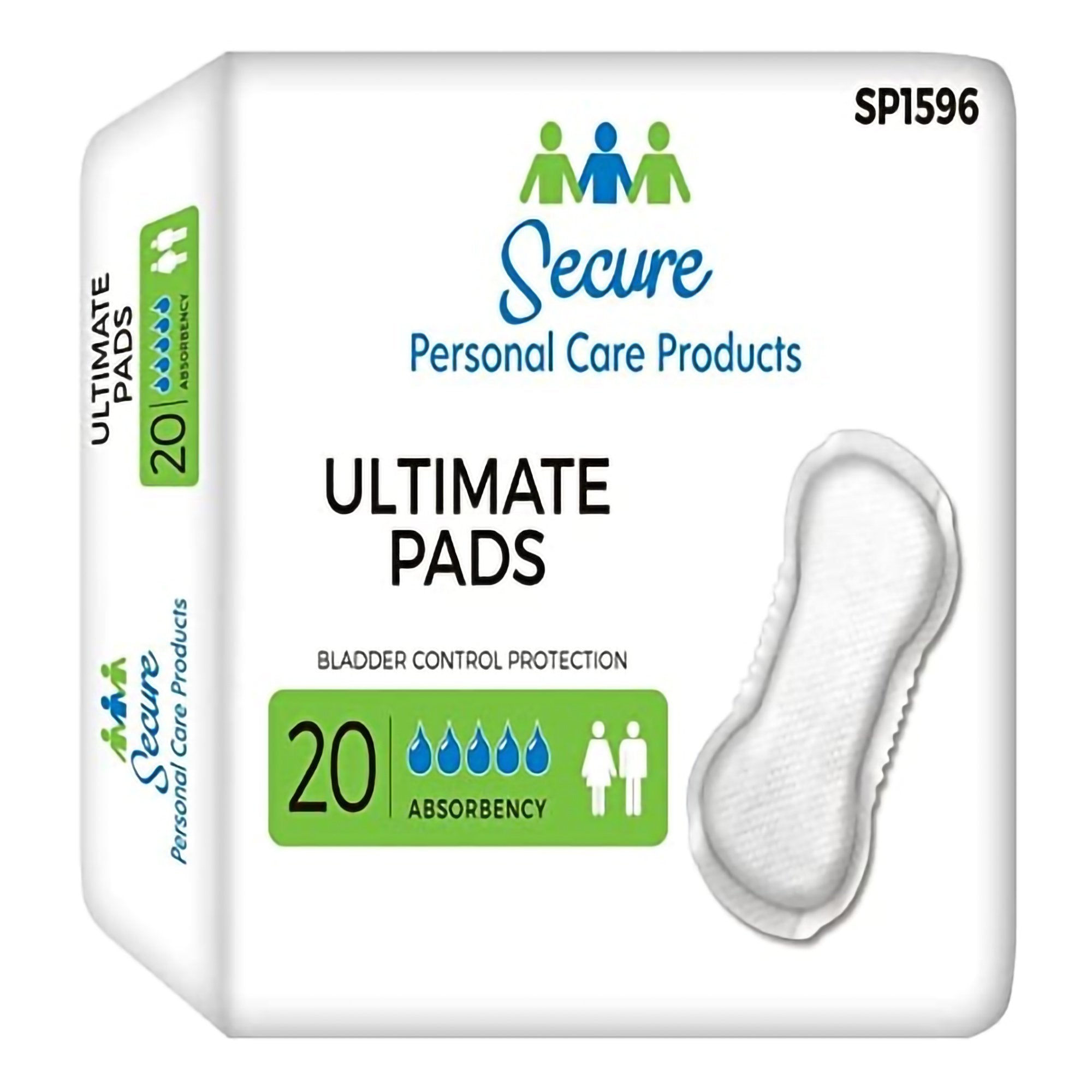 TotalDry Ultimate Absorbency Bladder Control Pad, 16-Inch Length-Bladder Control Pad TotalDry 16-1/2 Inch Length Heavy Absorbency Polymer Core Regular
