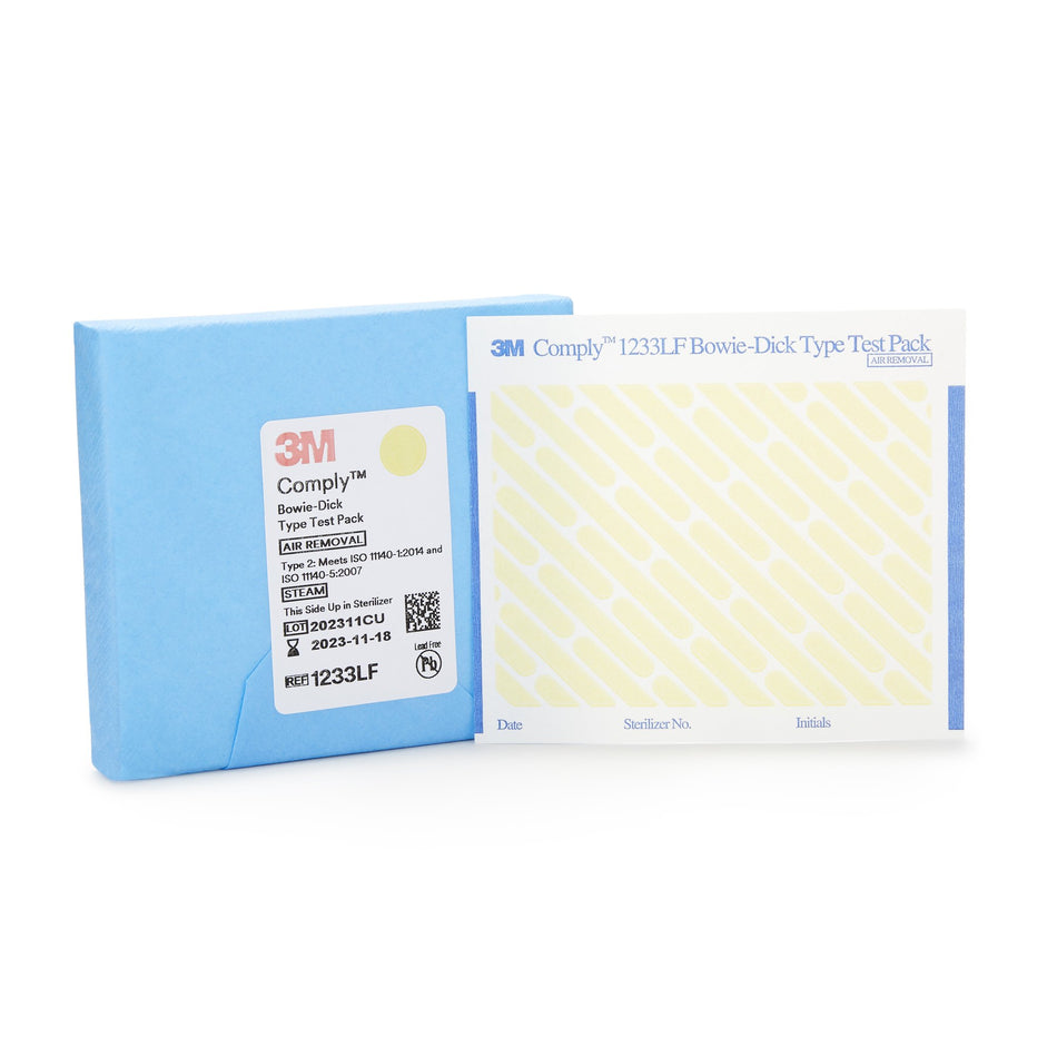 3M Comply Sterilization Bowie-Dick Test Pack, Type 2, Steam, 270 to 273F, Disposable, Lead-Free-Comply Sterilization Bowie-Dick Test Pack Steam
