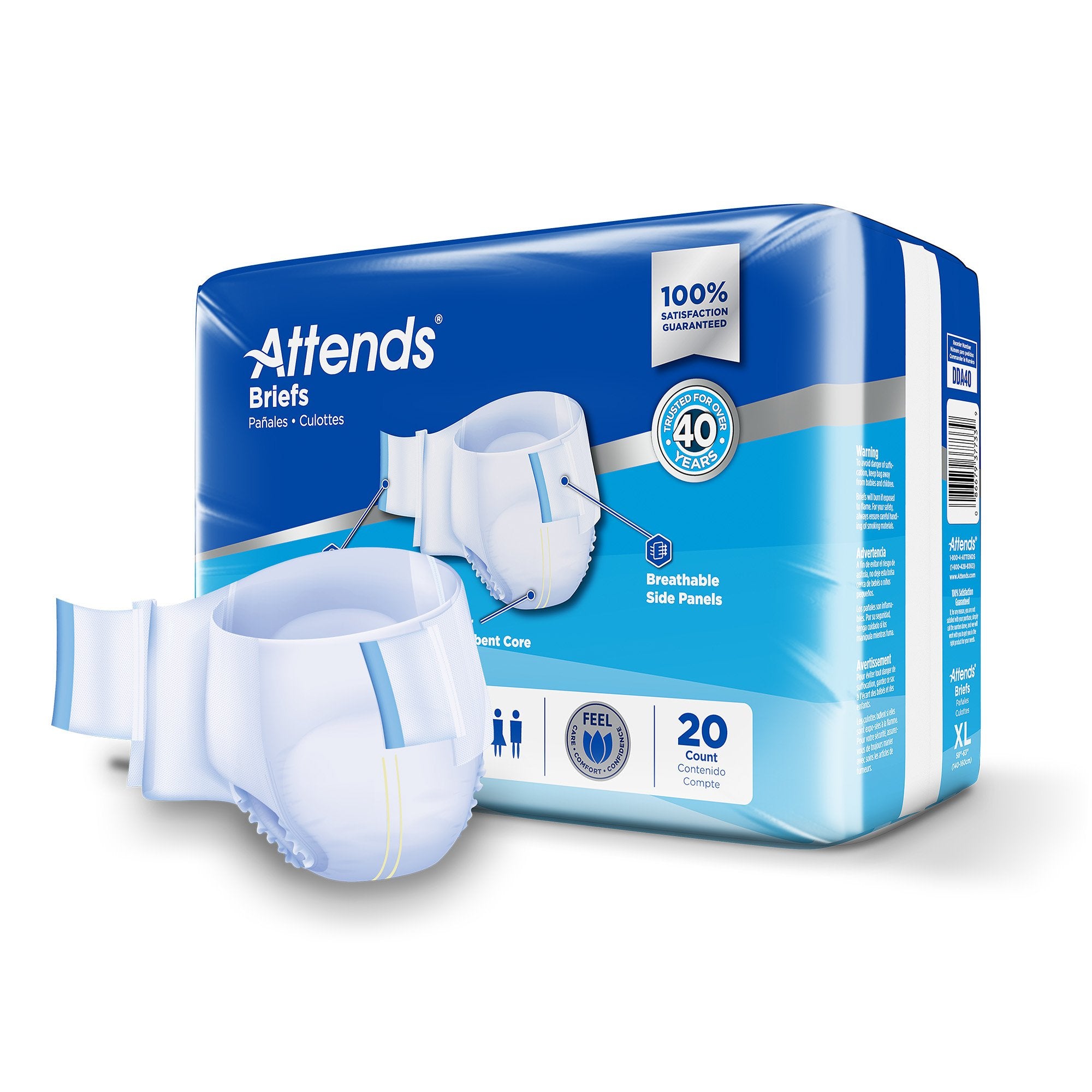 Attends® Heavy Absorbency Briefs, Extra Large - Incontinence>Adult Briefs and Protective Undergarments - Attends Healthcar...