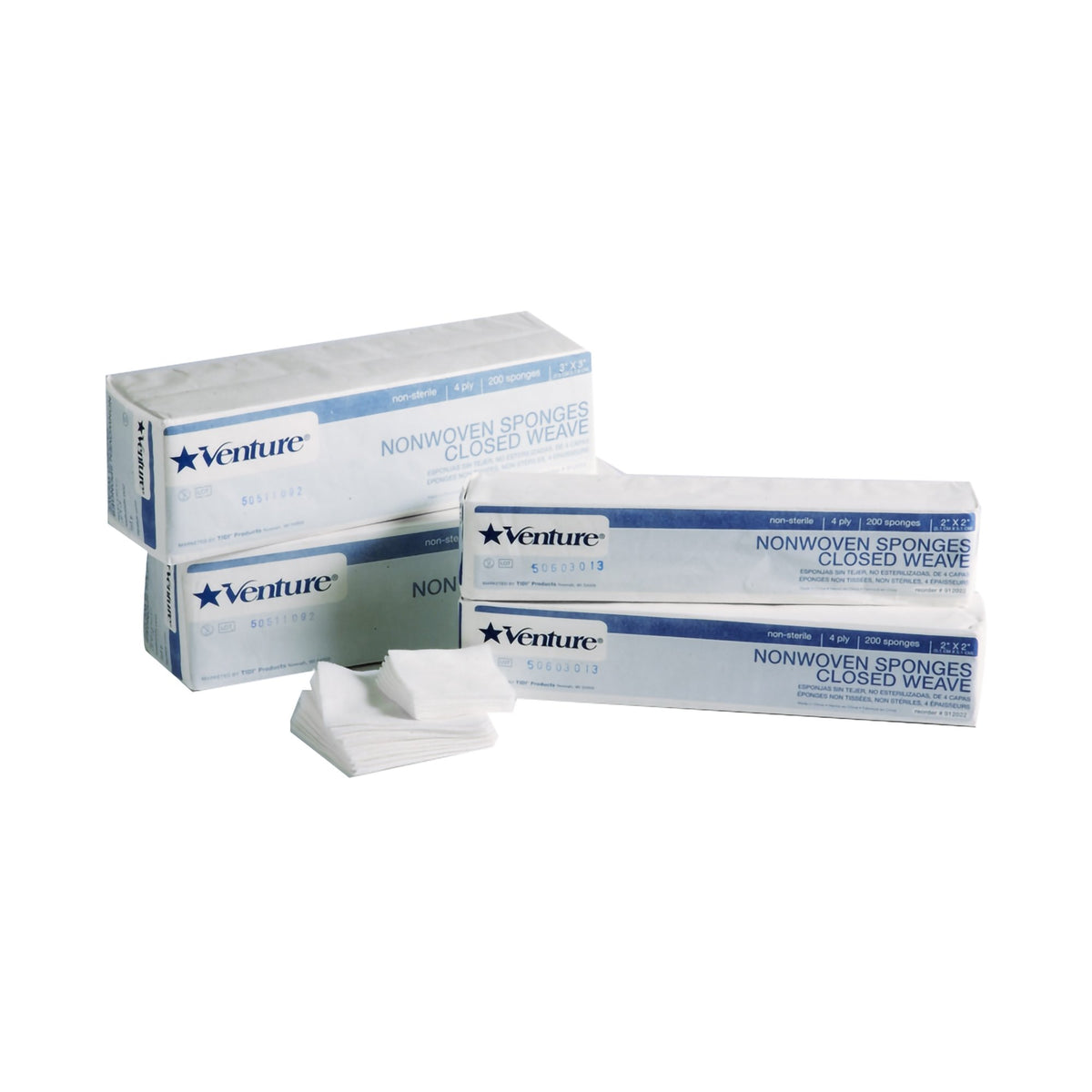Omnisorb Nonwoven Sponge, 2 x 2 Inch, 4-Ply-Nonwoven Sponge Omnisorb 2 X 2 Inch 4-Ply NonSterile 200 per Sleeve