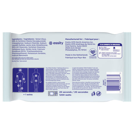 TENA ProSkin Bathing Gloves-Rinse-Free Bathing Glove Wipe TENA ProSkin Soft Pack Unscented 5 Count
