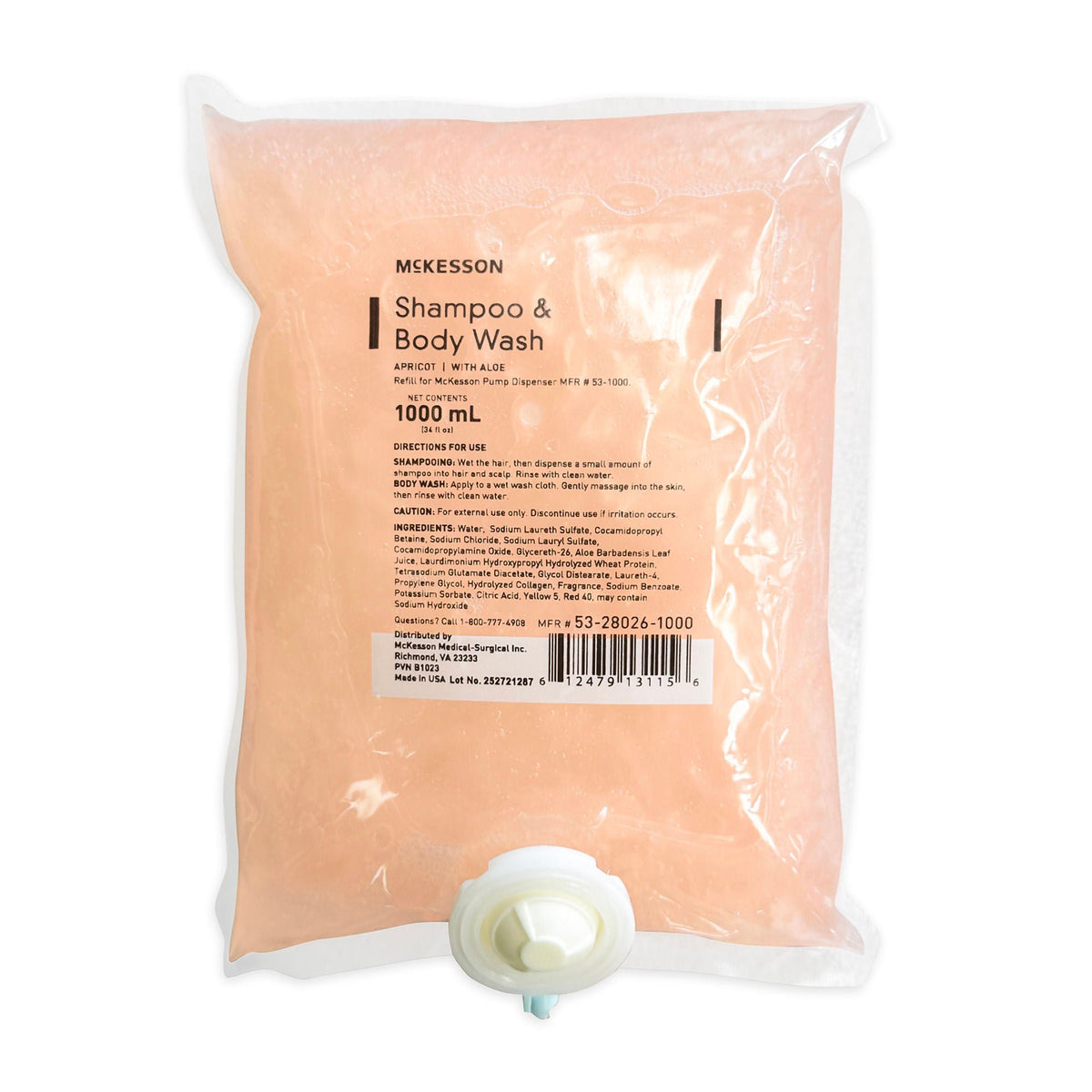 McKesson Shampoo and Body Wash, 1000 mL Dispenser Refill Bag - Personal Hygiene>Hair Care>Shampoos - McKesson Brand