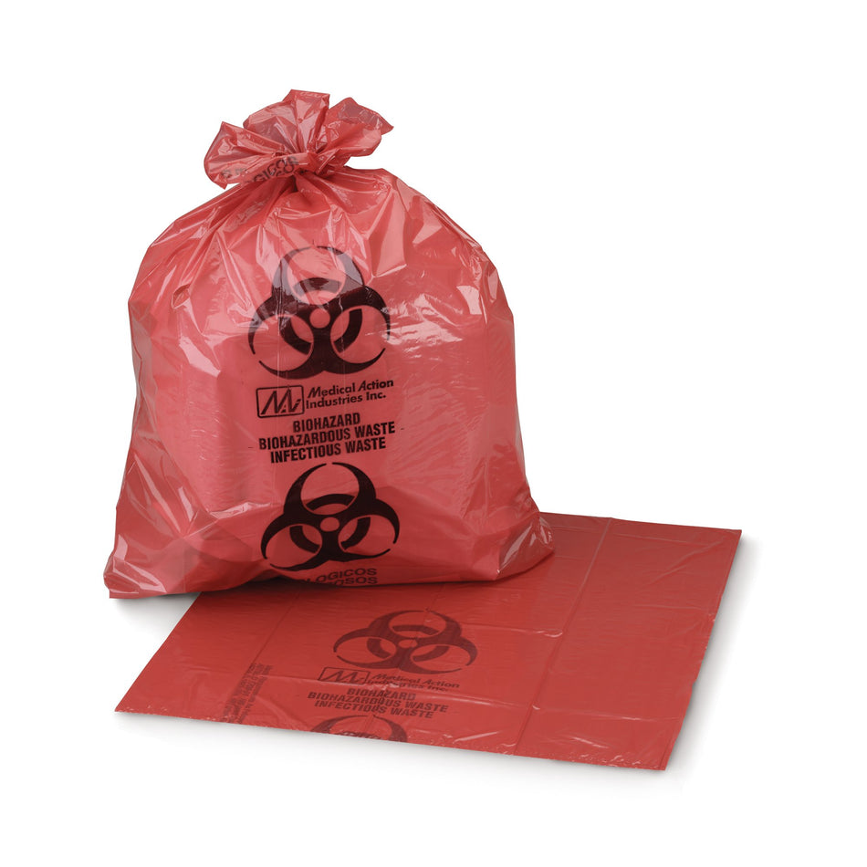 McKesson 45 - 55 Gallon Infectious Waste Bag-Infectious Waste Bag McKesson 45 to 55 gal. Red Bag 40 X 55 Inch
