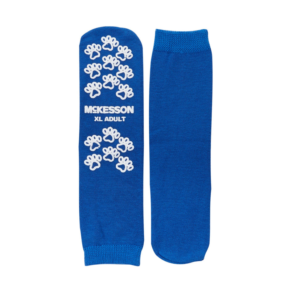 McKesson Terries Slipper Socks-Slipper Socks McKesson Terries Unisex Adult X-Large Single Tread Single Patient Use Royal Blue
