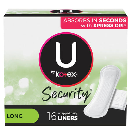 U By Kotex Lightdays Liners, Long-Feminine Pad U by Kotex Security Lightdays Regular Absorbency