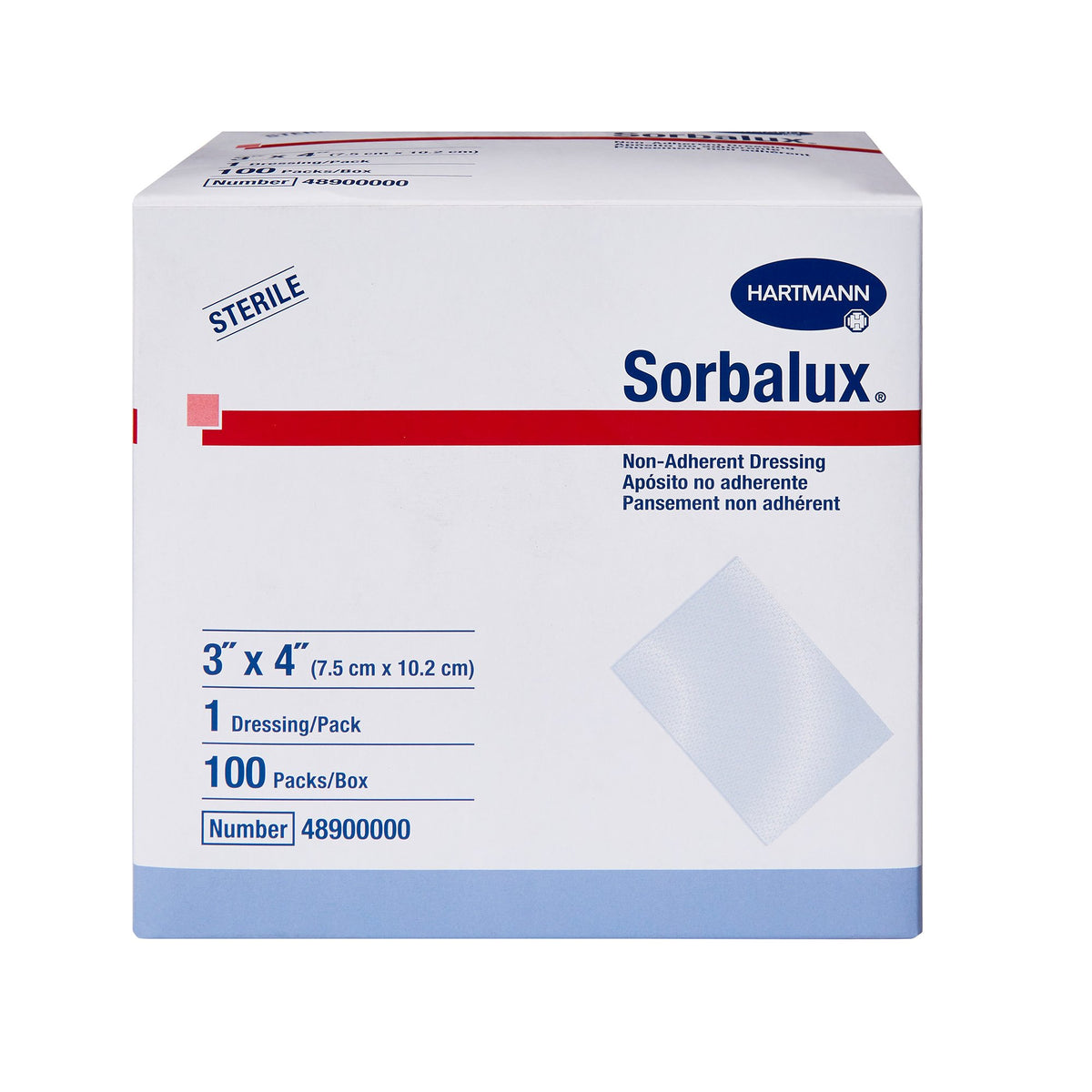 Sorbalux Nonadherent Dressing, 3 x 4 Inch-Non-Adherent Dressing Sorbalux 3 X 4 Inch Sterile 1 per Pack